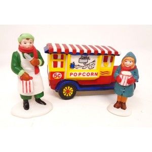 Heritage Village Collection Dept. 56 "Popcorn Vendor" #5958-7 Set of 3